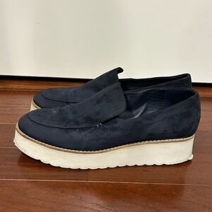 VINCE Zeta Platform Loafer Navy Blue Women's Slip on Suede sz.8M
